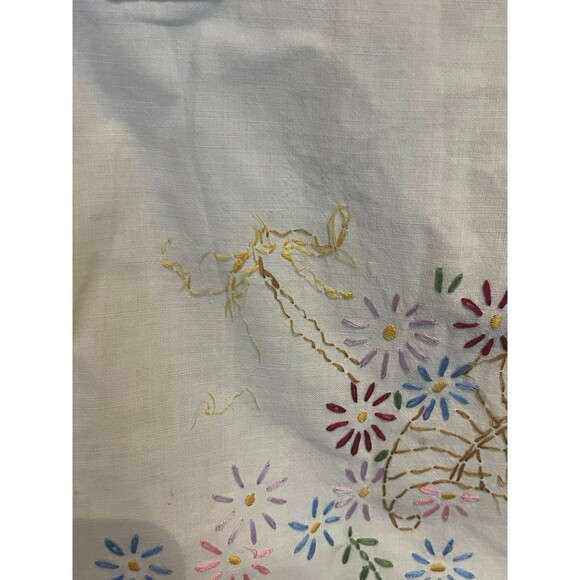 Vintage Embroidered Cream Colored Full Apron - Picture 10 of 12